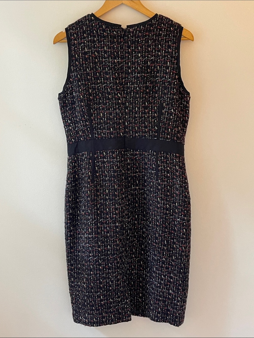Talbots Wool Blend Tweed Sheath Dress Size 10 Black Multicolor Career - Picture 5 of 7